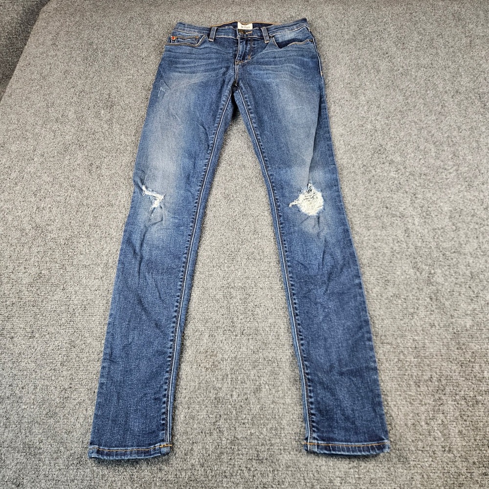Hudson Nico‎ Midrise Super Skinny Distressed Jeans Blue Size 26 NWM407ZHA